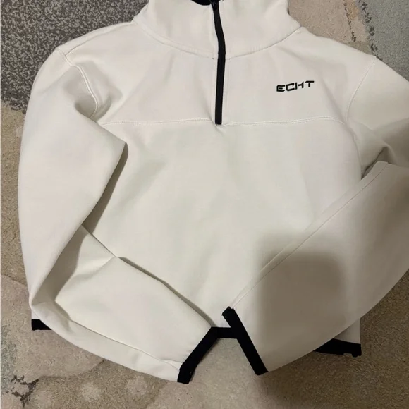 Echt White and Black Cropped Half-Zip Pullover-NWOT - Picture 4 of 4